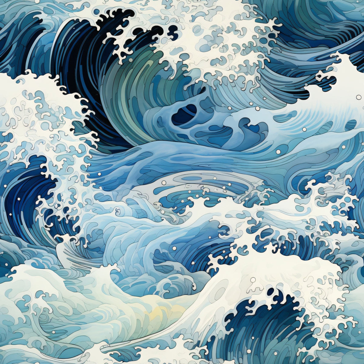 Indigo Swells Pattern 3 Minky Fabric