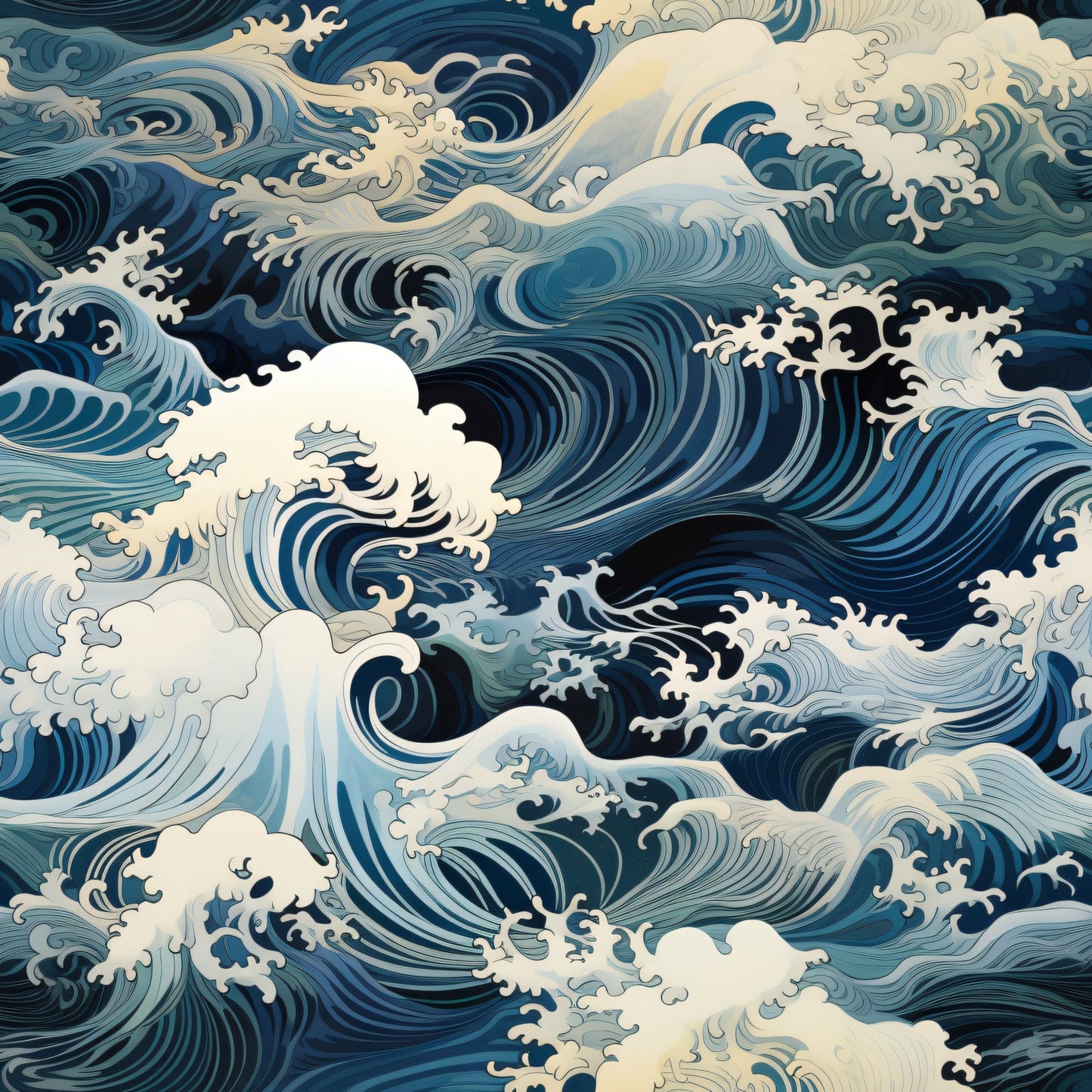 Abstract Sea Waves Pattern 5 Quilting Cotton Fabric