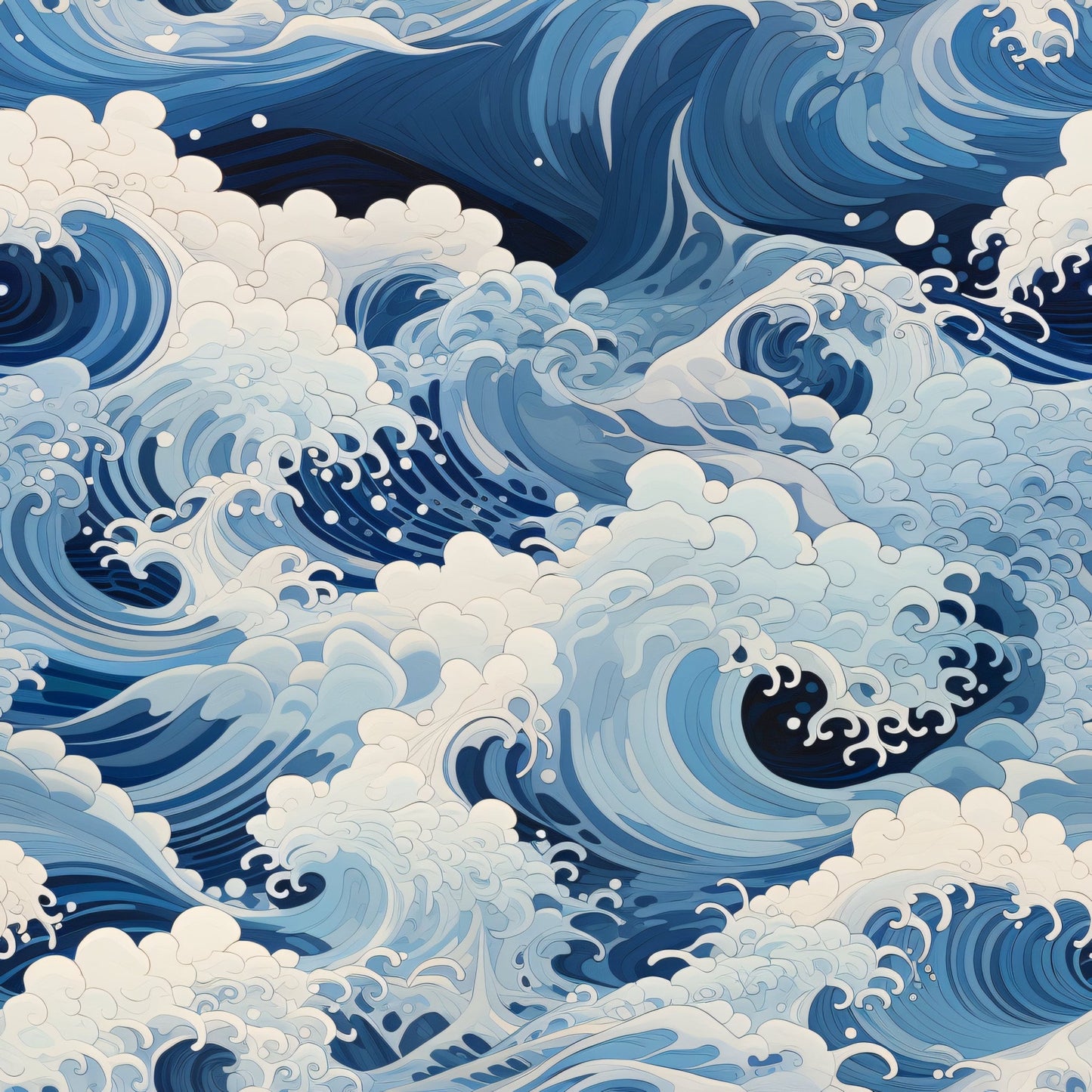 Abstract Sea Waves Pattern 6 Quilting Cotton Fabric