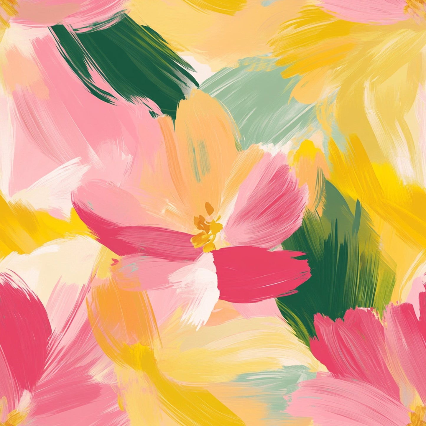 Abstract Spring Blossom Pattern 10 Quilting Cotton Fabric
