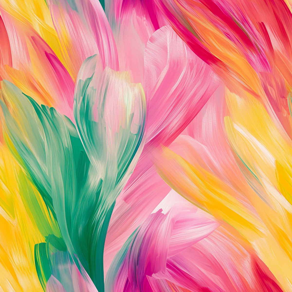 Brushstroke Bouquet Pattern 4 Minky Fabric