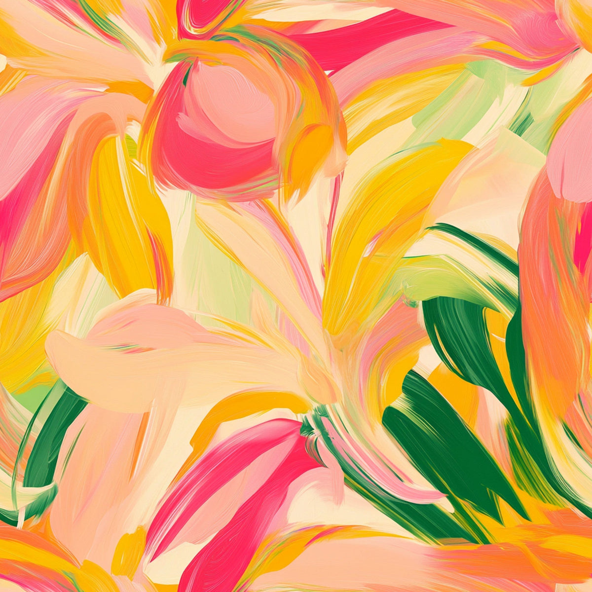 Brushstroke Bouquet Pattern 6 Minky Fabric