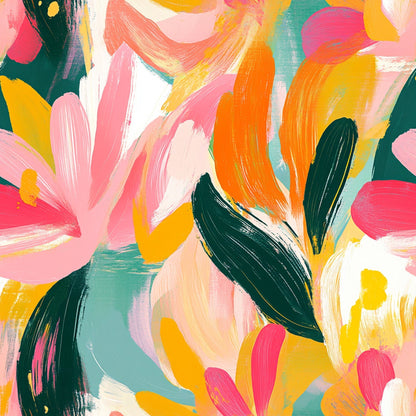 Brushstroke Bouquet Pattern 9 Minky Fabric