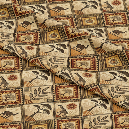 African Mud Cloth Line Art Pattern 1 Quilting Cotton Fabric