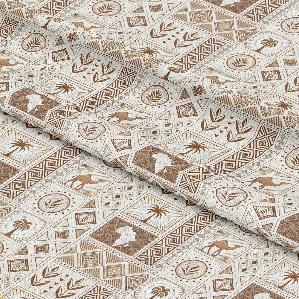African Mud Cloth Line Art Pattern 2 Quilting Cotton Fabric