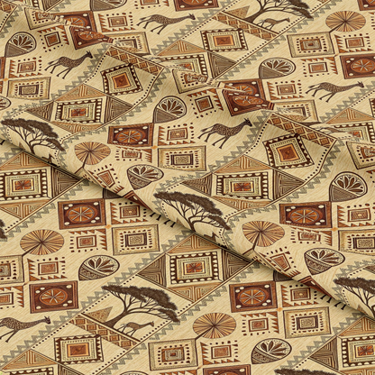 African Mud Cloth Line Art Pattern 4 Quilting Cotton Fabric