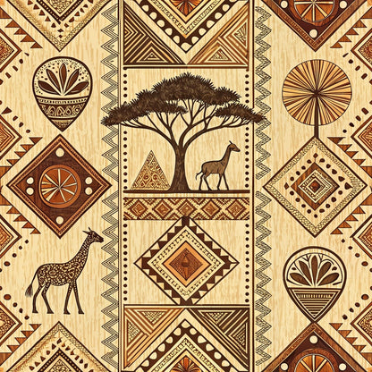 Serengeti Patchwork Pattern 4 Minky Fabric