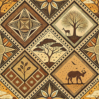 Serengeti Patchwork Pattern 5 Minky Fabric