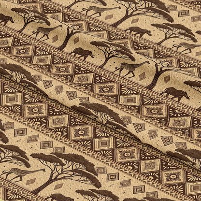 African Mud Cloth Line Art Pattern 6 Quilting Cotton Fabric