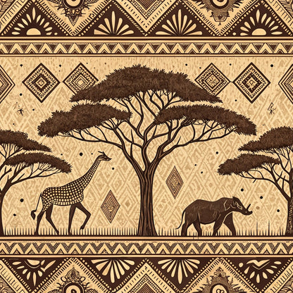 Serengeti Patchwork Pattern 6 Minky Fabric