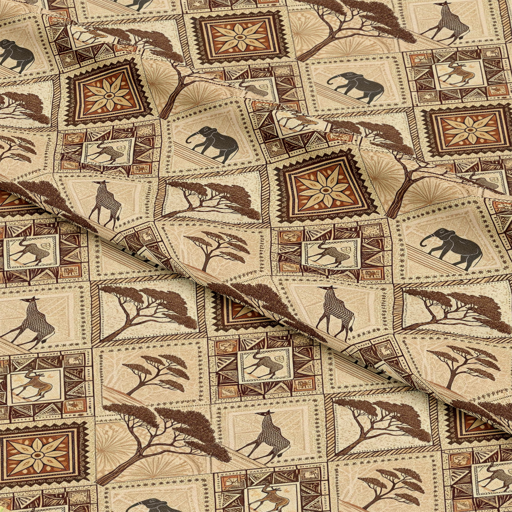 African Mud Cloth Line Art Pattern 9 Quilting Cotton Fabric