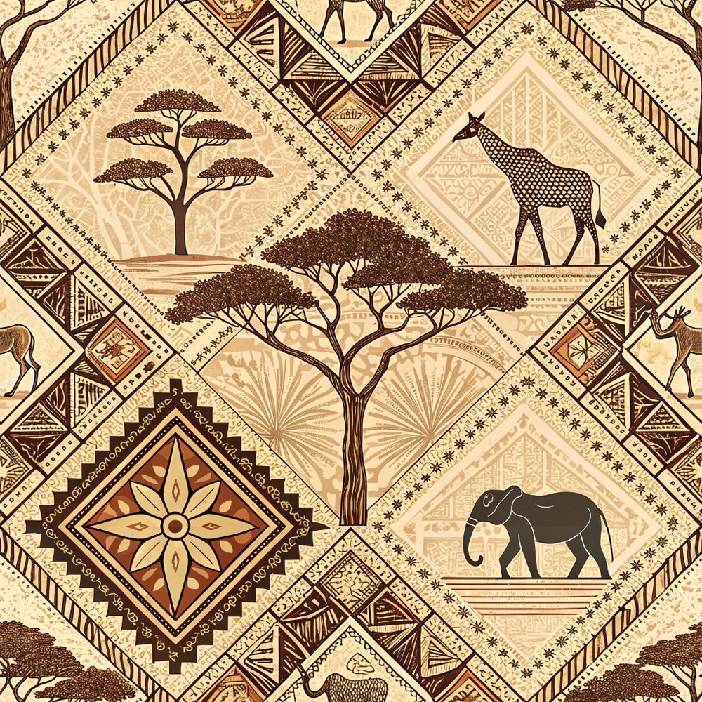 Serengeti Patchwork Pattern 9 Minky Fabric