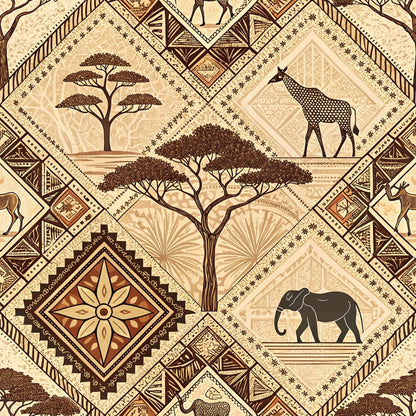 Serengeti Patchwork Pattern 9 Minky Fabric