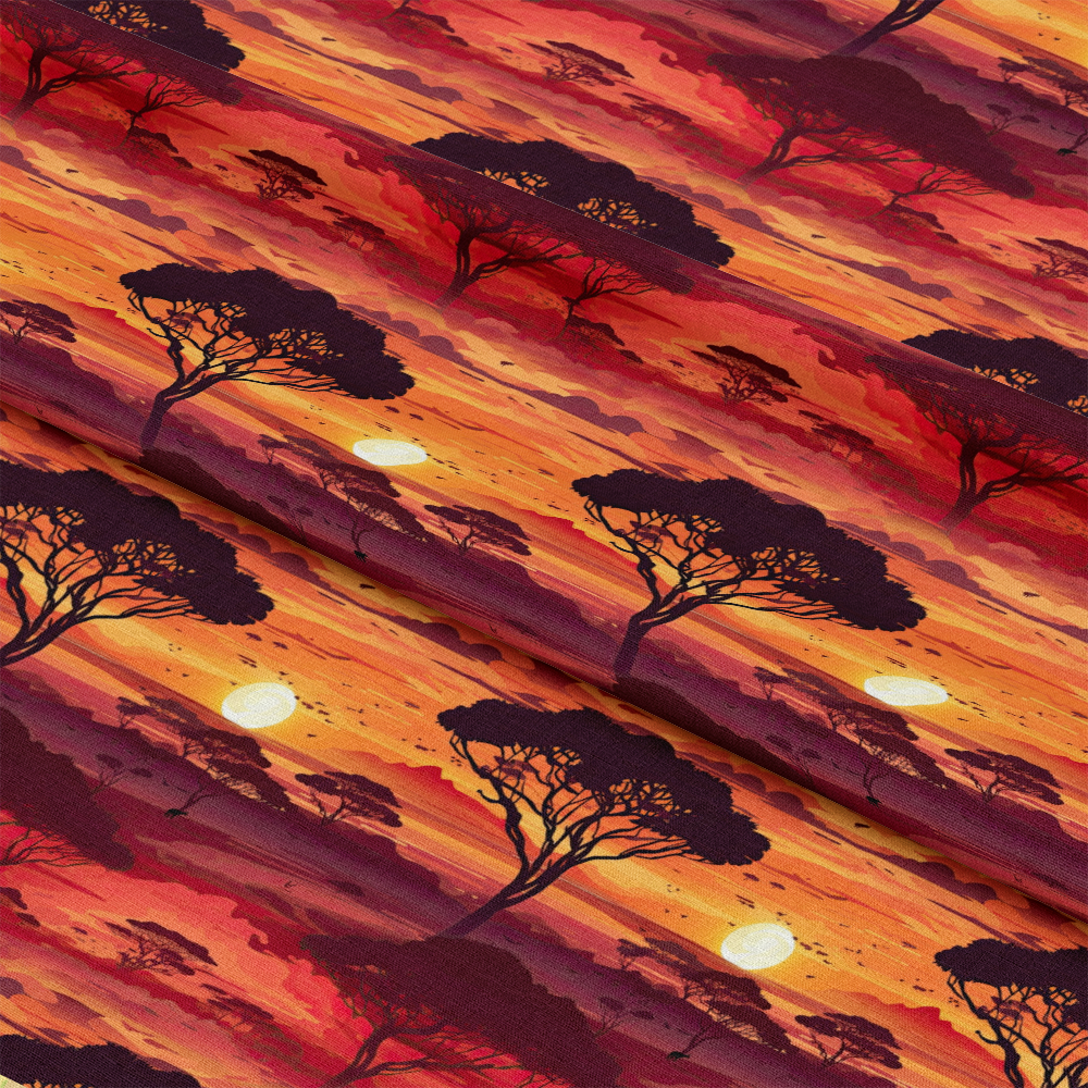 African Safari Sunset Pattern 10 Quilting Cotton Fabric