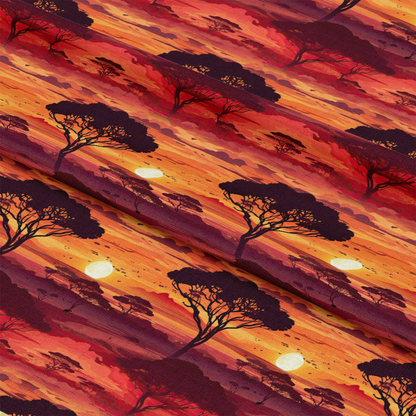 African Safari Sunset Pattern 10 Quilting Cotton Fabric