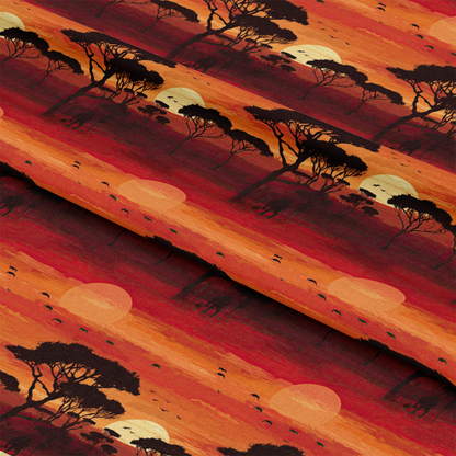 African Safari Sunset Pattern 11 Quilting Cotton Fabric