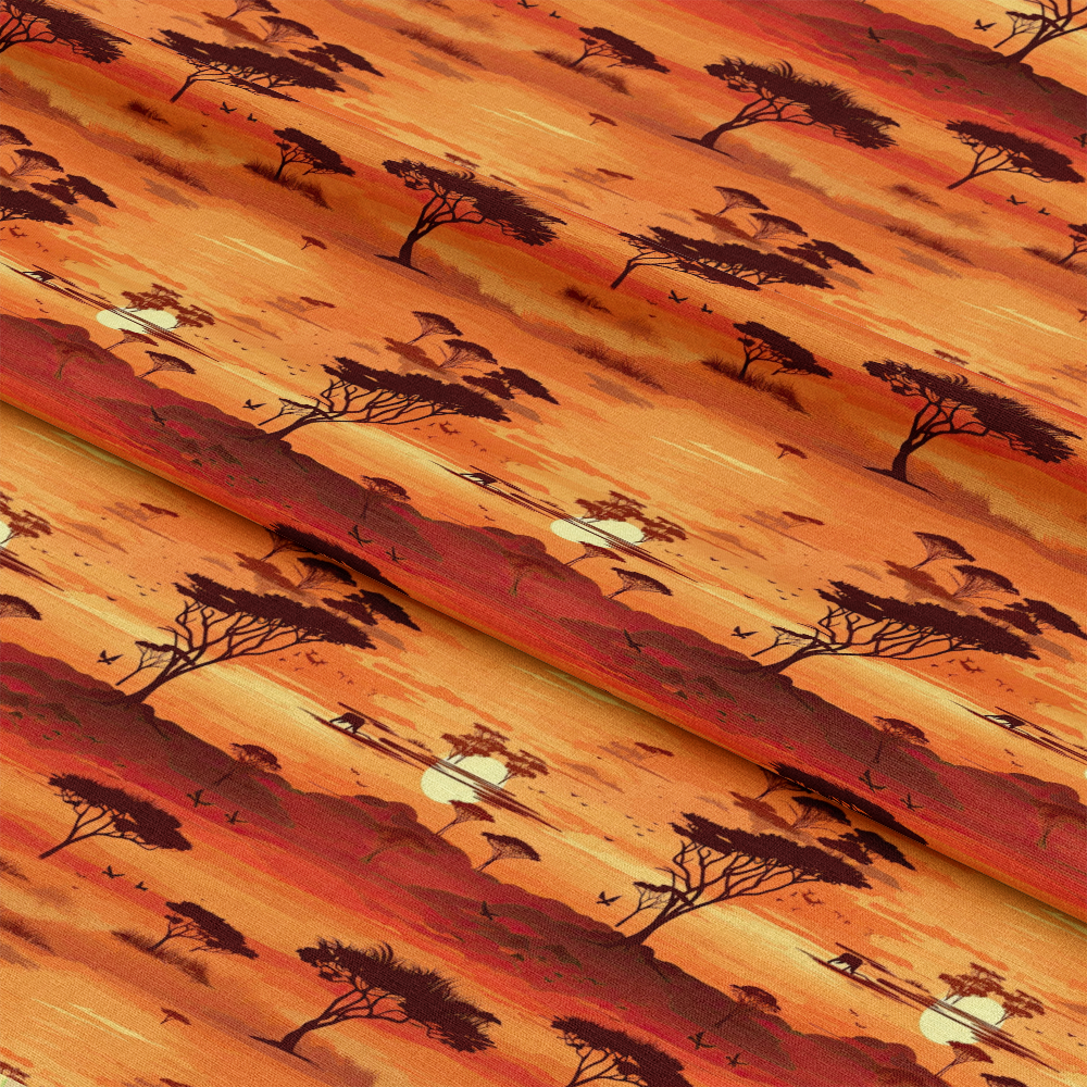 African Safari Sunset Pattern 12 Quilting Cotton Fabric
