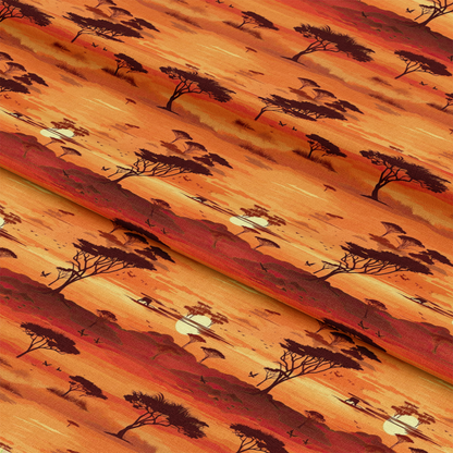 African Safari Sunset Pattern 12 Quilting Cotton Fabric