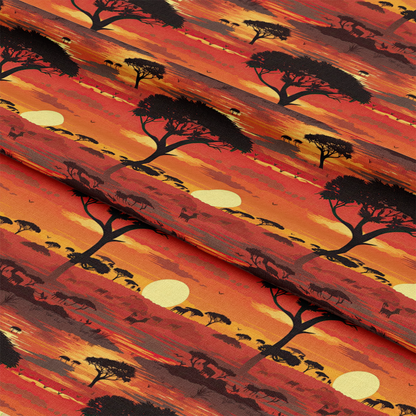 African Safari Sunset Pattern 1 Quilting Cotton Fabric