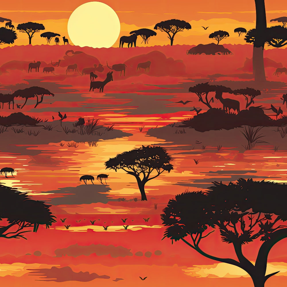 Serengeti Dusk Pattern 1 Minky Fabric