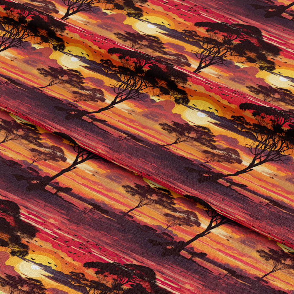 African Safari Sunset Pattern 2 Quilting Cotton Fabric