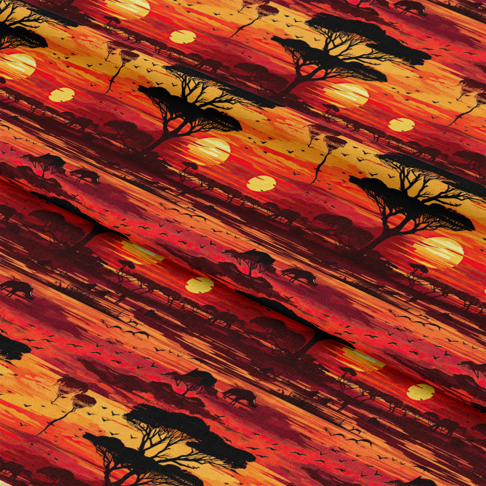 African Safari Sunset Pattern 3 Quilting Cotton Fabric