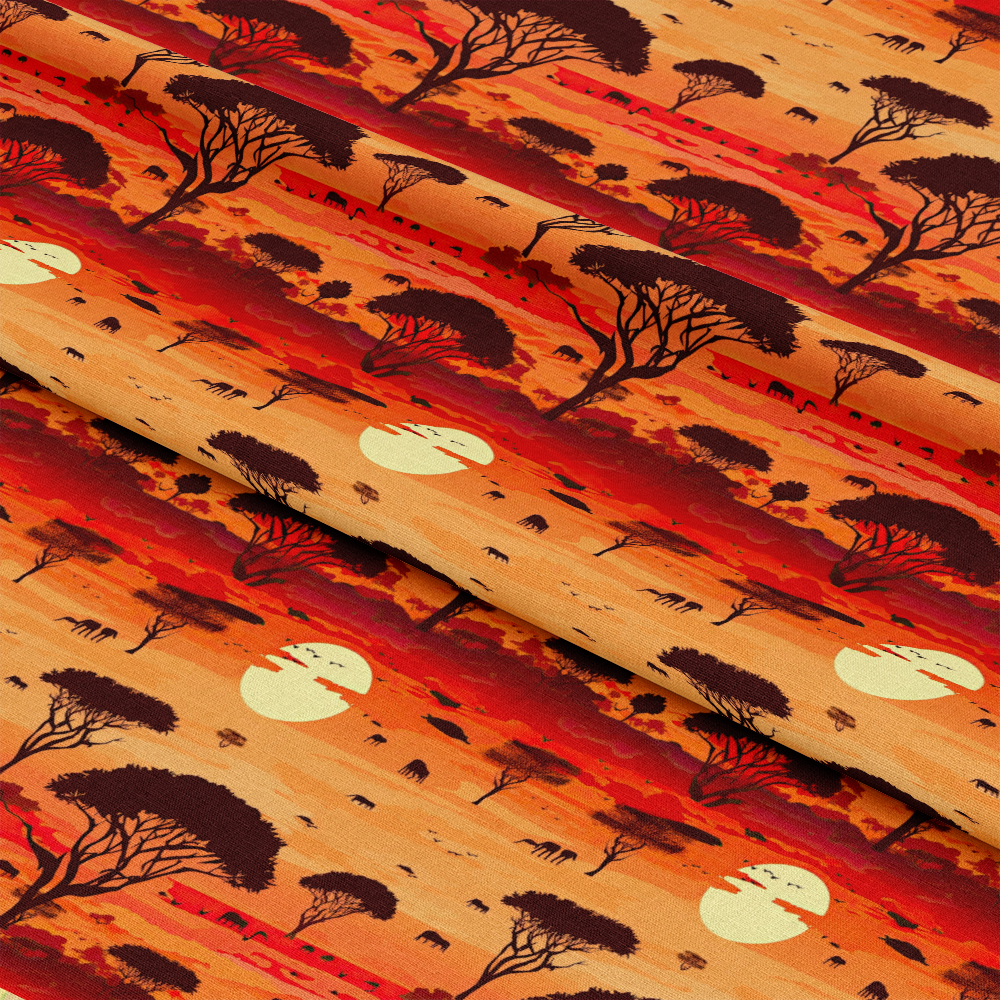 African Safari Sunset Pattern 4 Quilting Cotton Fabric