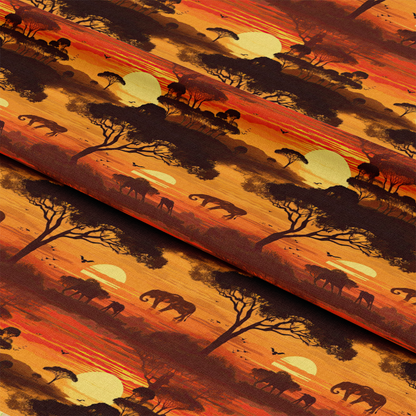 African Safari Sunset Pattern 5 Quilting Cotton Fabric