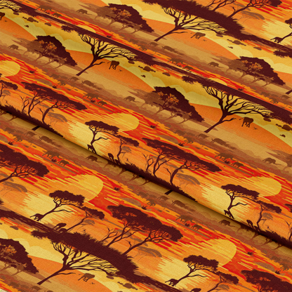 African Safari Sunset Pattern 7 Quilting Cotton Fabric