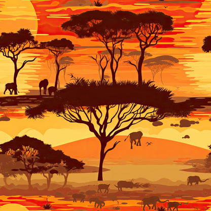Serengeti Dusk Pattern 7 Minky Fabric