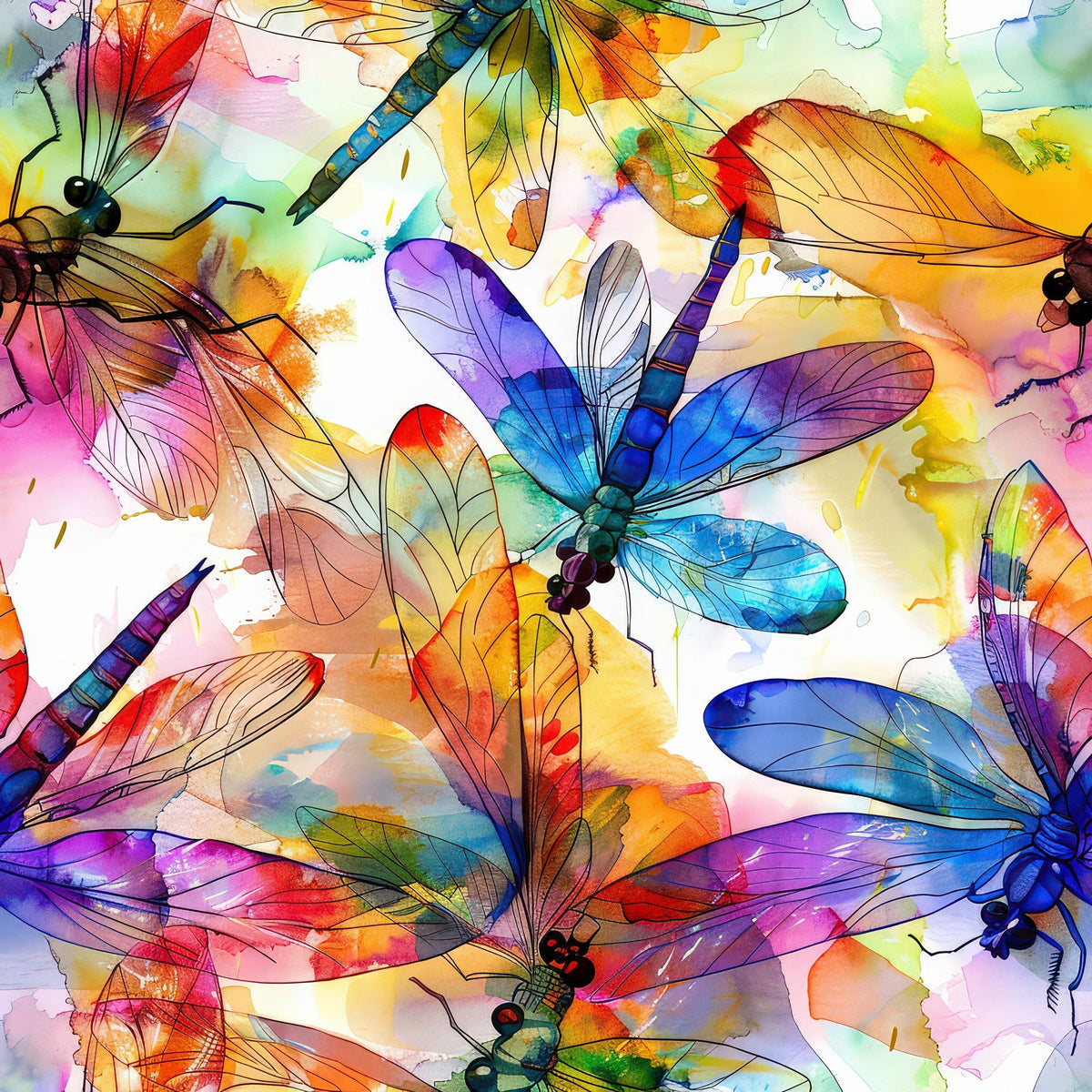 Watercolor Wings Pattern 12 Minky Fabric