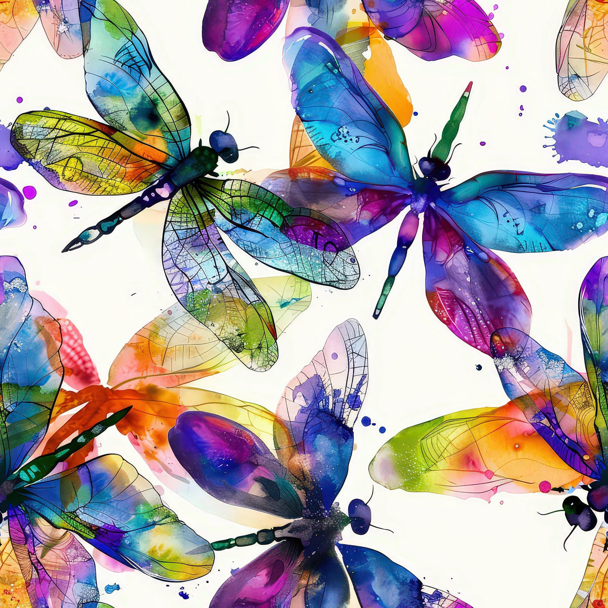 Watercolor Wings Pattern 2 Minky Fabric