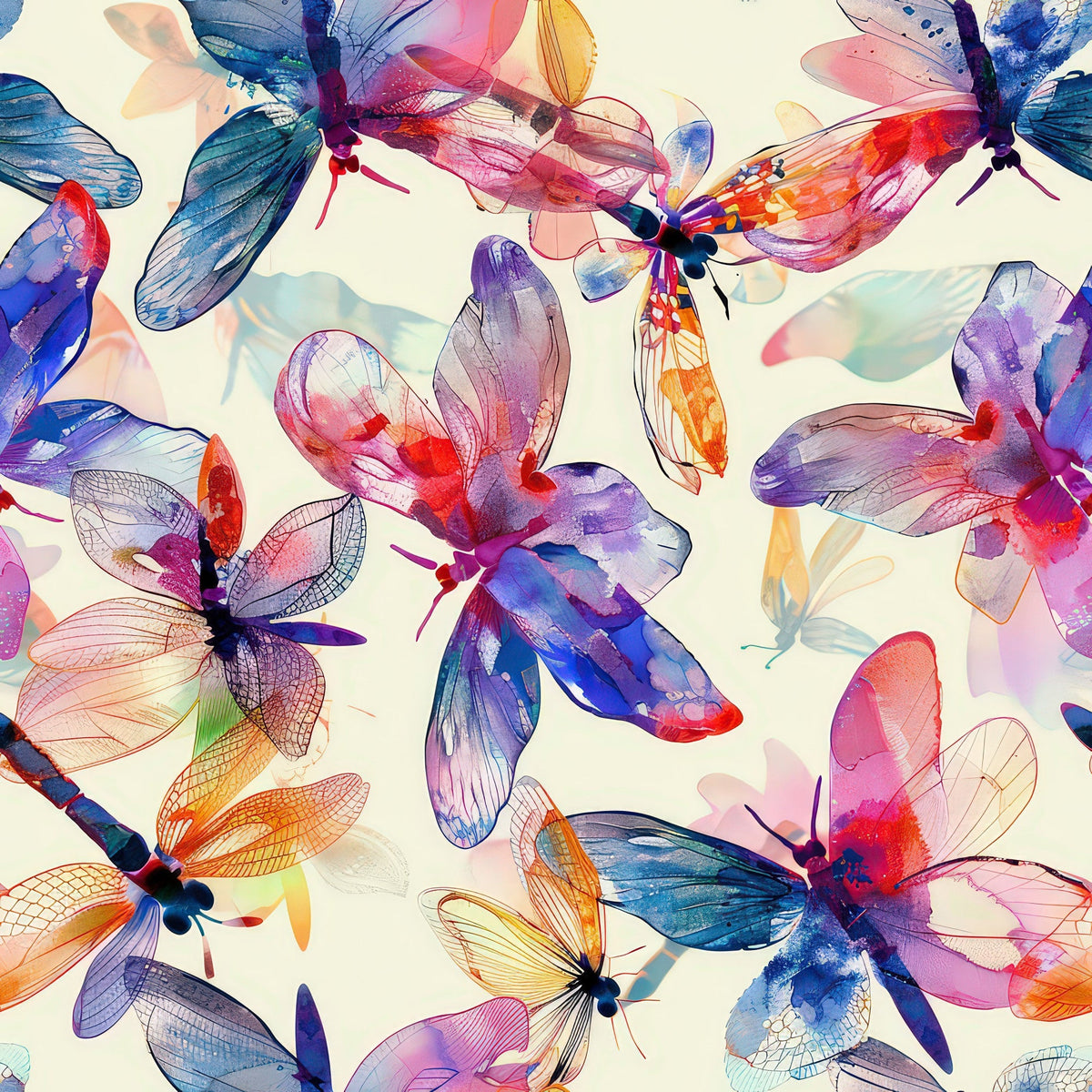 Watercolor Wings Pattern 6 Minky Fabric