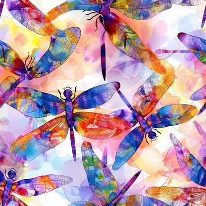 Alcohol Ink Dragonfly Pattern 7 Quilting Cotton Fabric