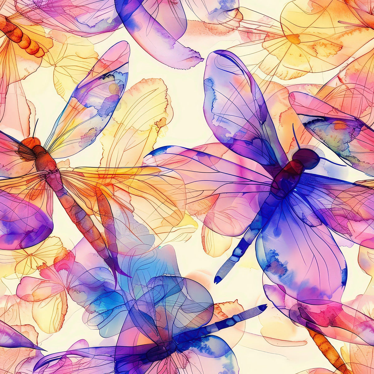Watercolor Wings Pattern 8 Minky Fabric