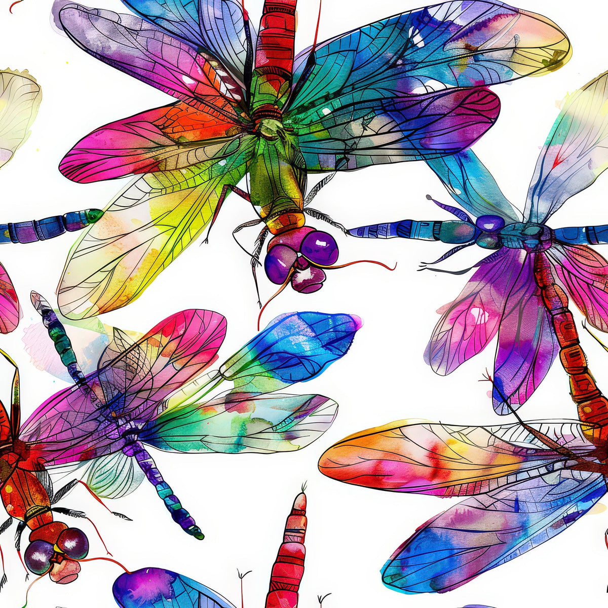 Watercolor Wings Pattern 9 Minky Fabric