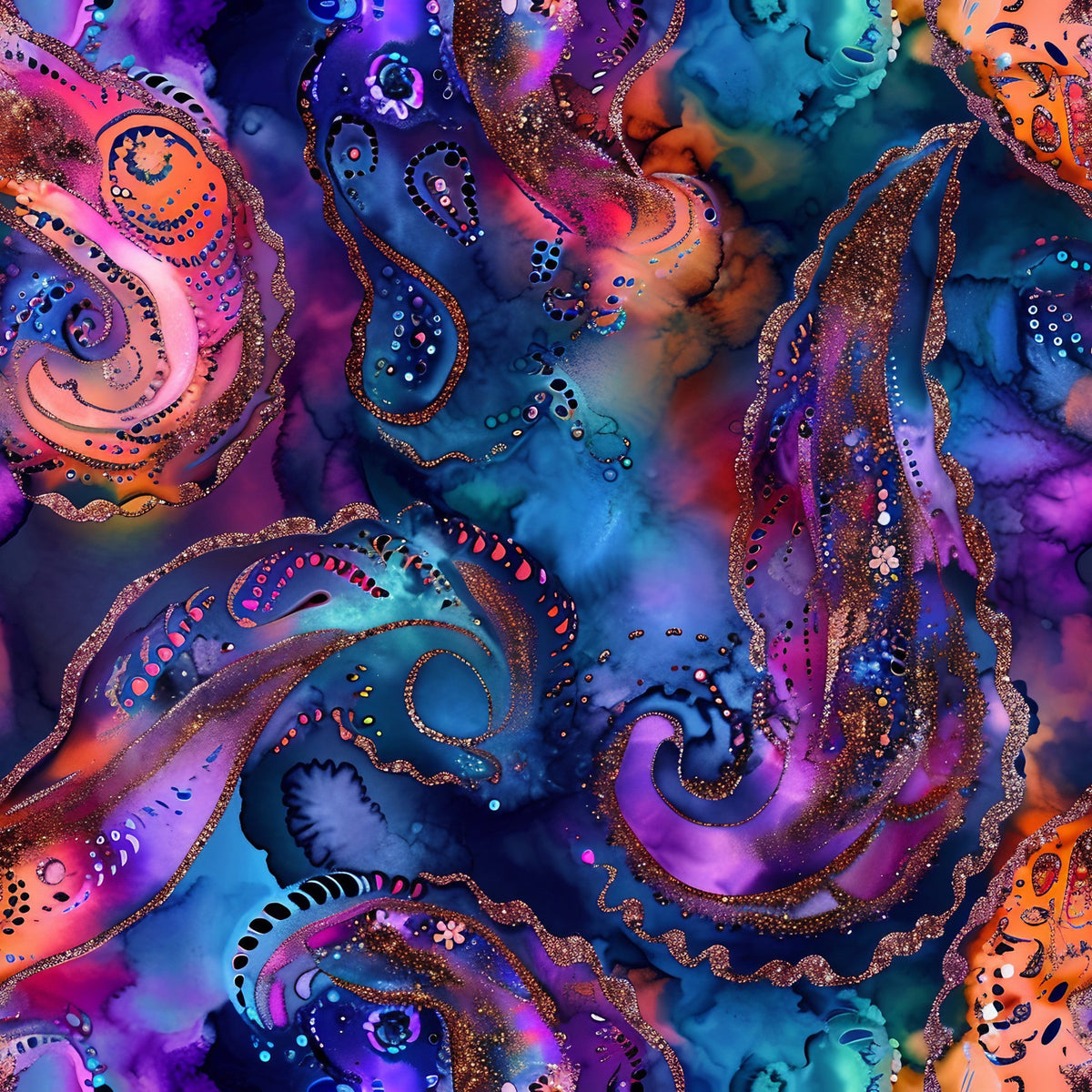 Geode Glow Pattern 20 Minky Fabric
