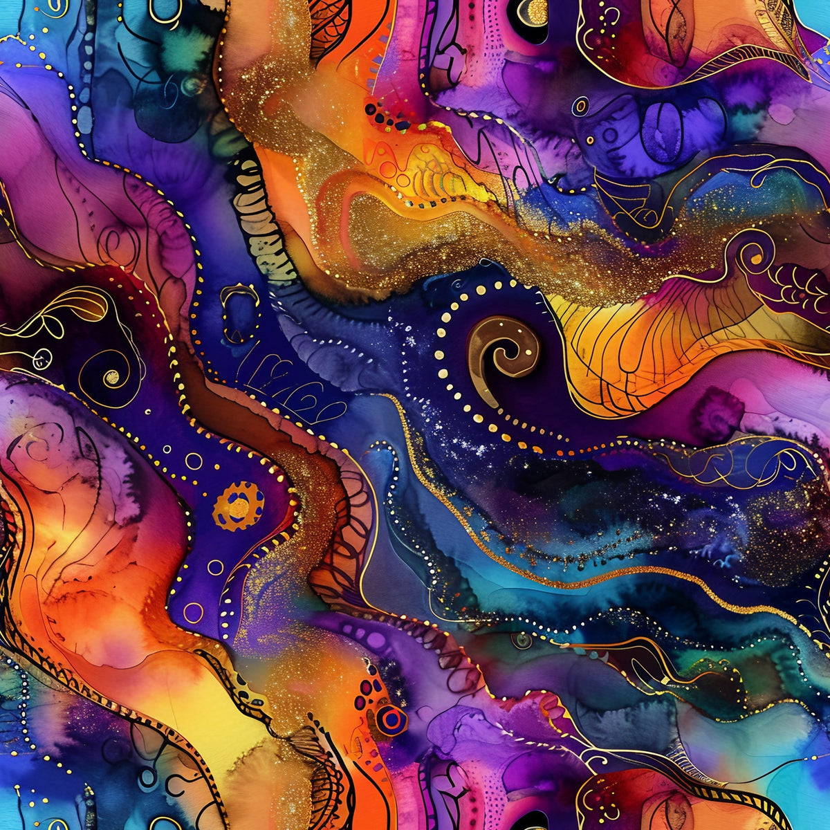 Geode Glow Pattern 3 Minky Fabric