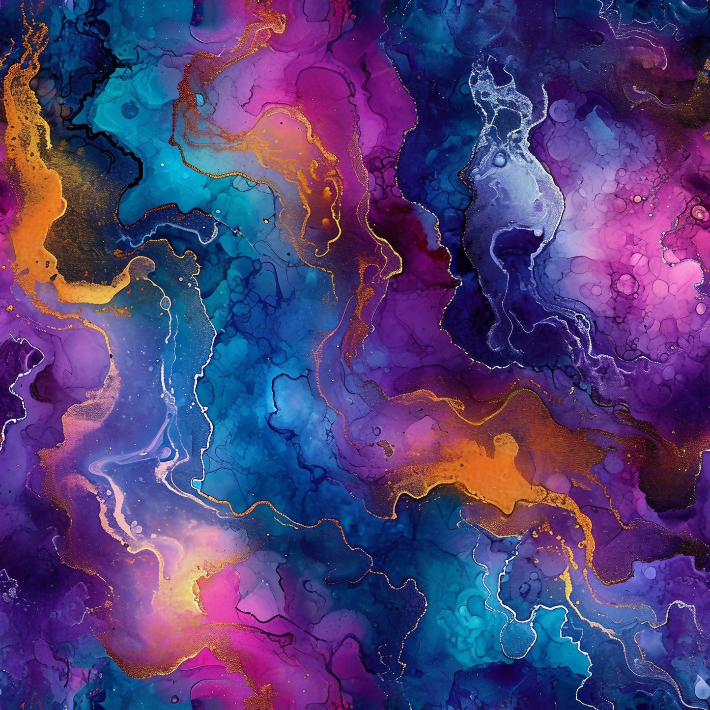 Alcohol Ink Paisley Pattern 7 Quilting Cotton Fabric