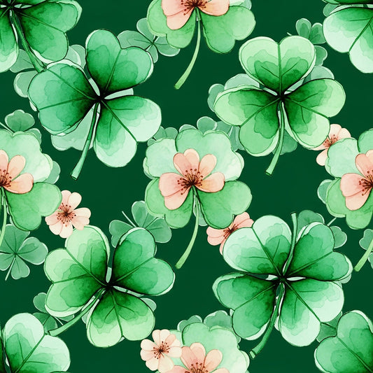 Alcohol Ink Shamrock Pattern 1 Minky Fabric