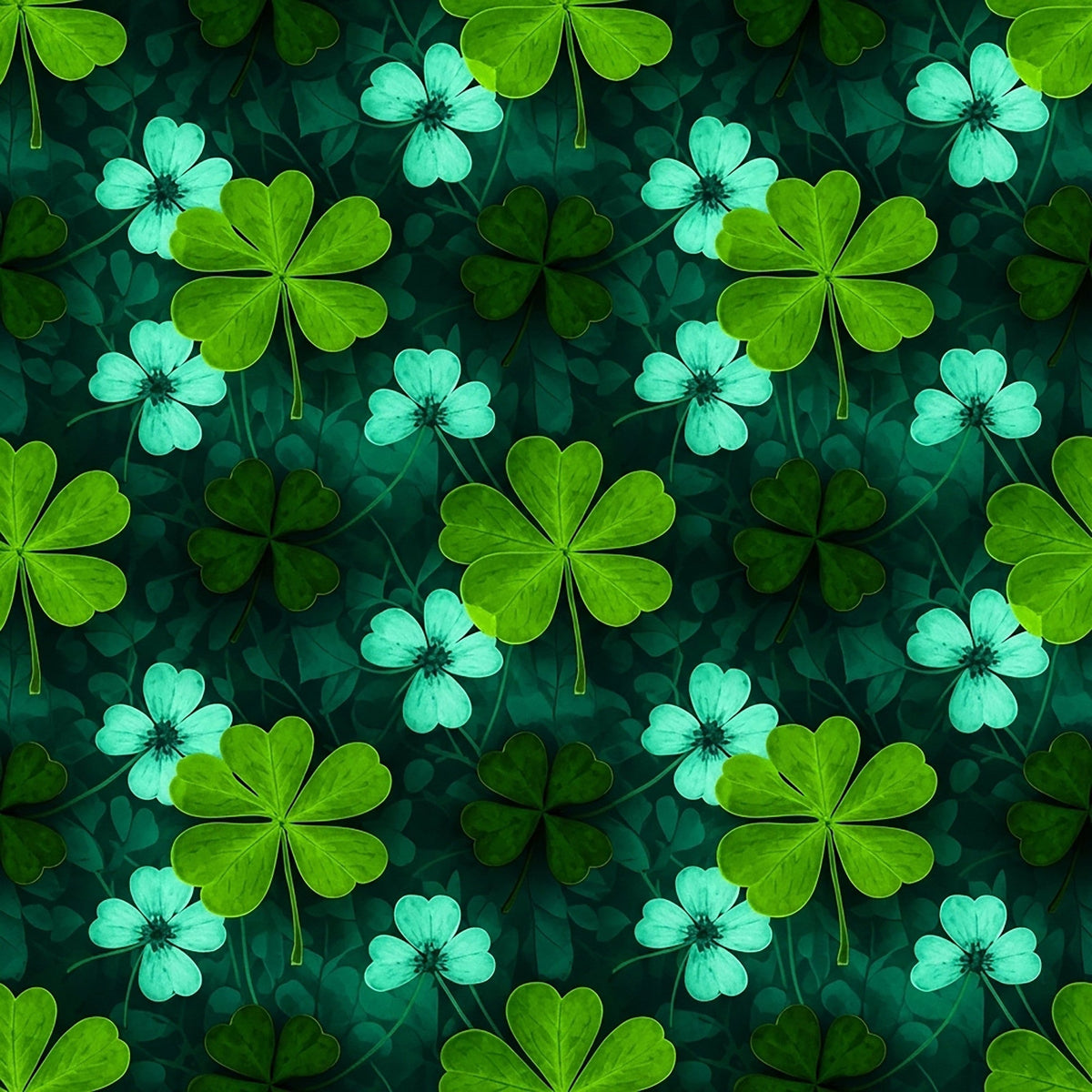 Alcohol Ink Shamrock Pattern 13 Minky Fabric