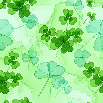 Alcohol Ink Shamrock Pattern 14 Minky Fabric