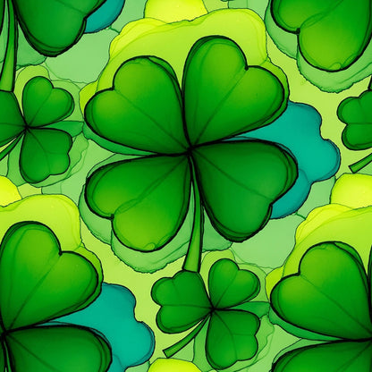 Alcohol Ink Shamrock Pattern 15 Minky Fabric