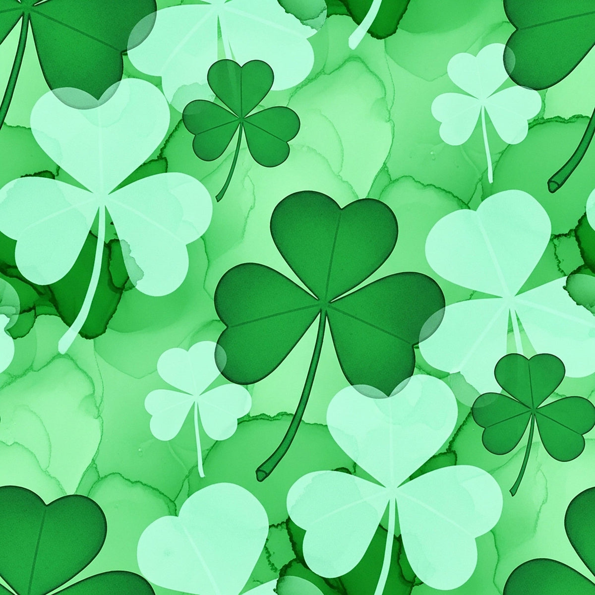Alcohol Ink Shamrock Pattern 17 Minky Fabric