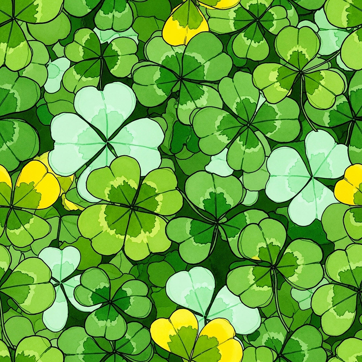 Alcohol Ink Shamrock Pattern 19 Minky Fabric
