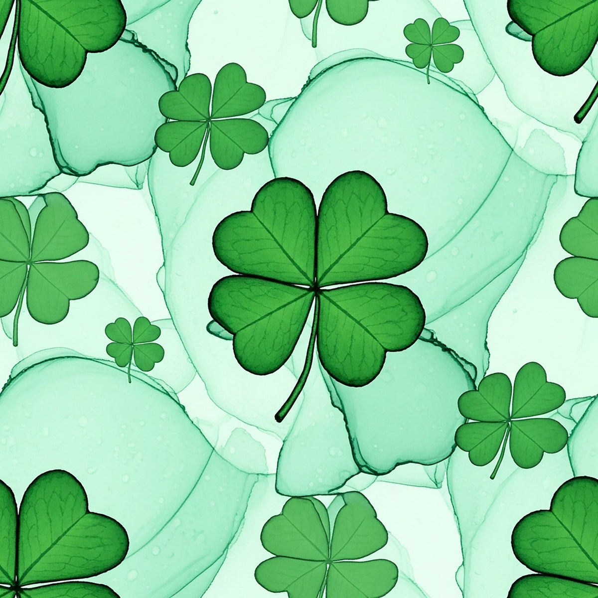 Alcohol Ink Shamrock Pattern 22 Minky Fabric