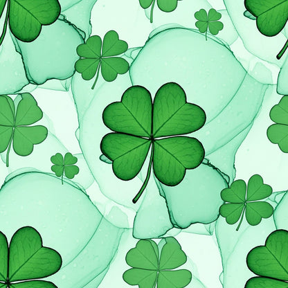 Alcohol Ink Shamrock Pattern 22 Minky Fabric