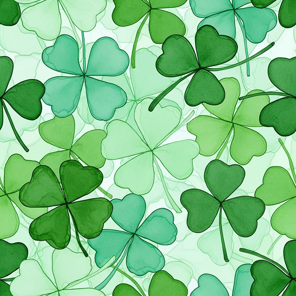 Alcohol Ink Shamrock Pattern 23 Minky Fabric