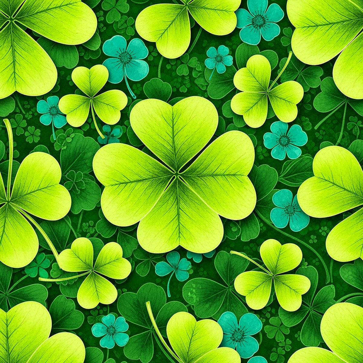 Alcohol Ink Shamrock Pattern 24 Minky Fabric