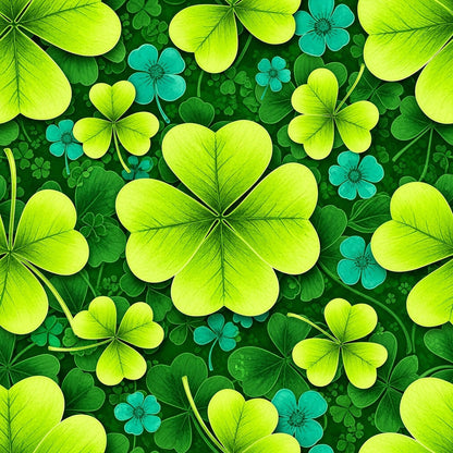 Alcohol Ink Shamrock Pattern 24 Minky Fabric